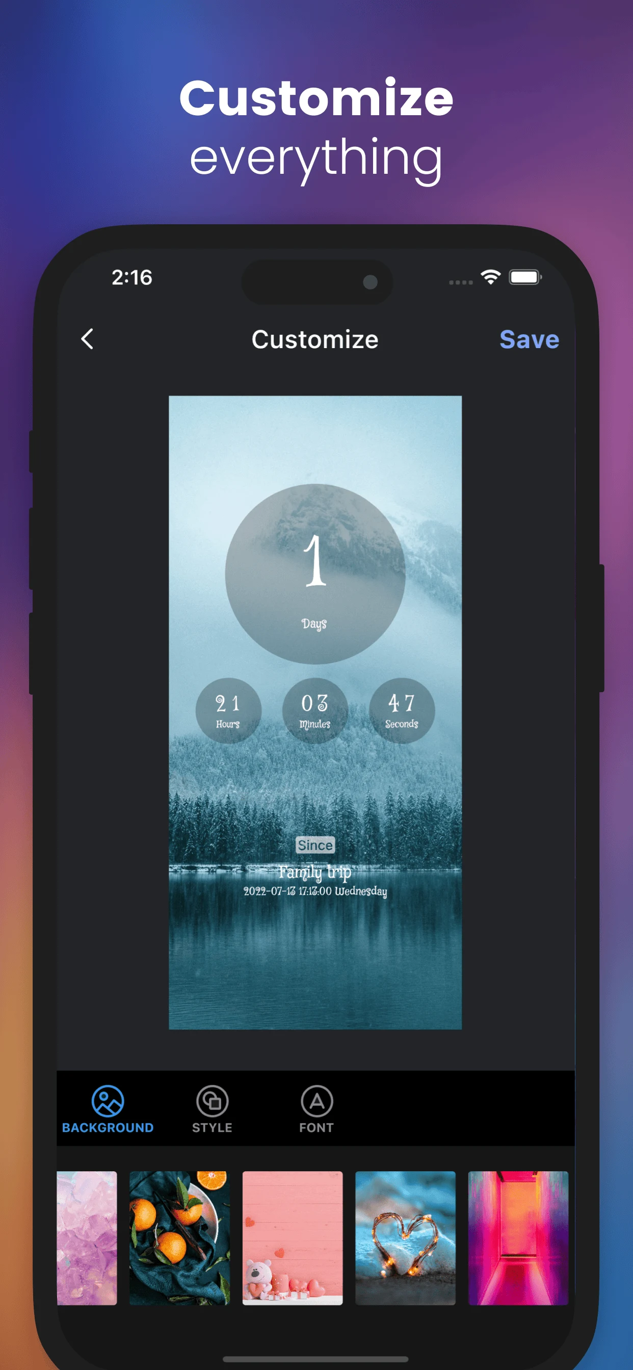 Color Countdown - Event Timer screenshot